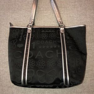 Black fabric Coach bag